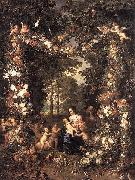 Jan Brueghel The Elder Heilige Familie in einem Blumen Sweden oil painting artist
